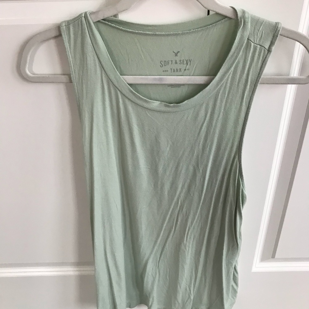 mint green tank top